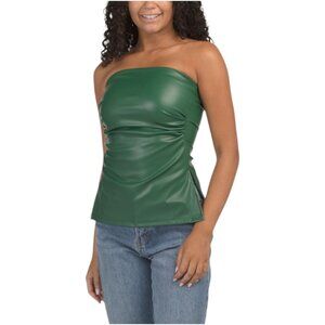 ENVIE Faux Leather Strapless Top